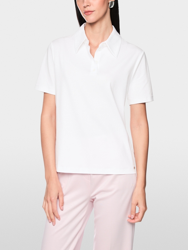 Stretch cotton polo shirt