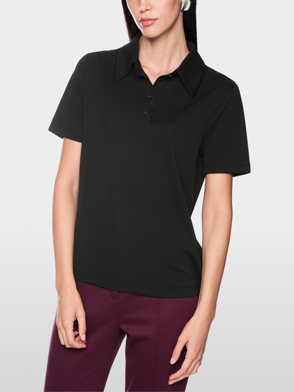 Stretch cotton polo shirt