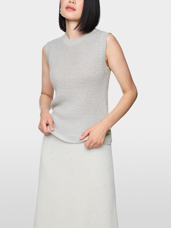 ‘Knitted in Germany’ pearl knit top
