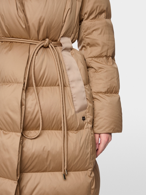 Long down coat with hood