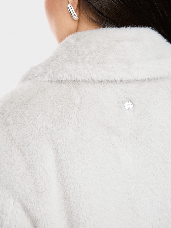 Short faux fur outdoor coat