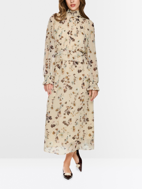 Floral dress with flounces