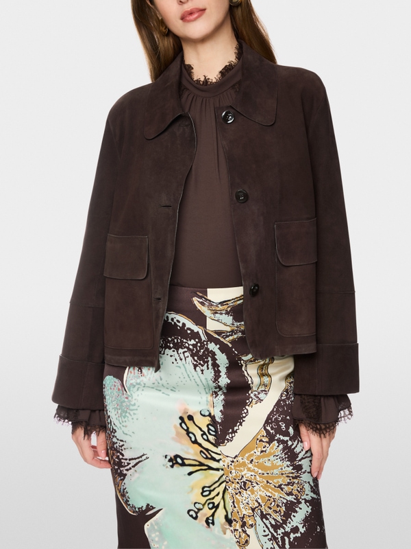 Short suede jacket