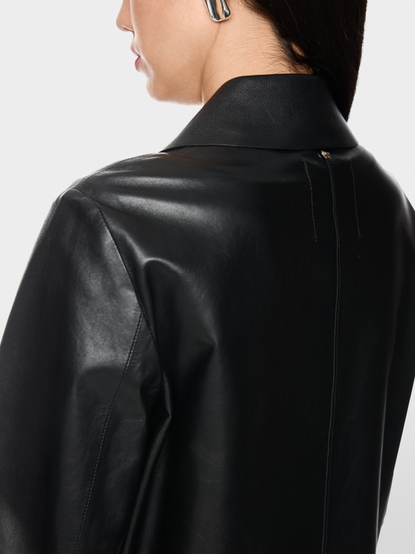 Cropped leather jacket