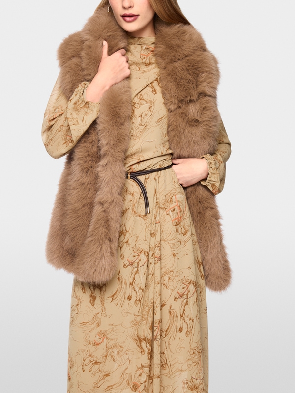 Faux fur waistcoat with quilted back