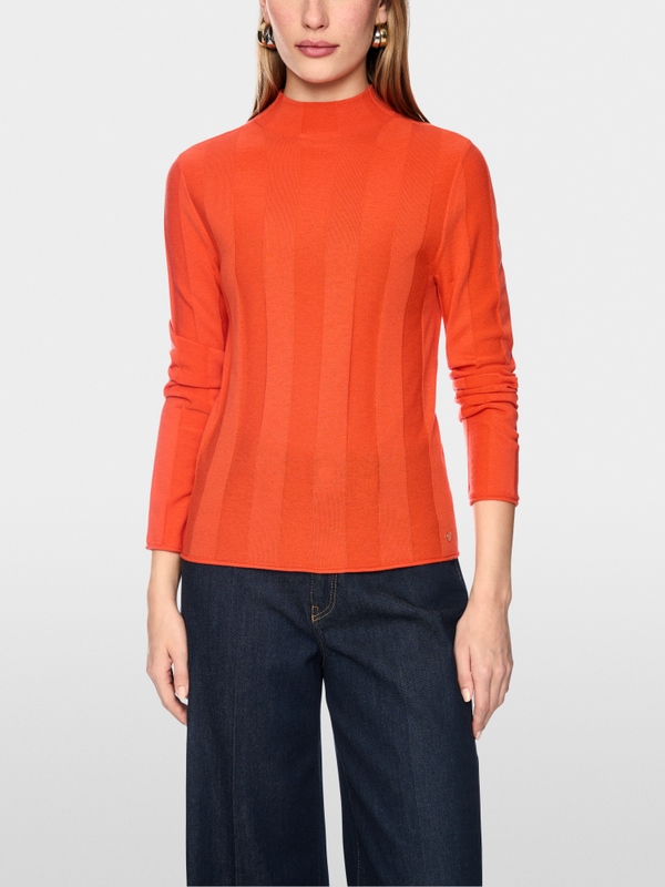 Slim-fit jumper with stand-up collar