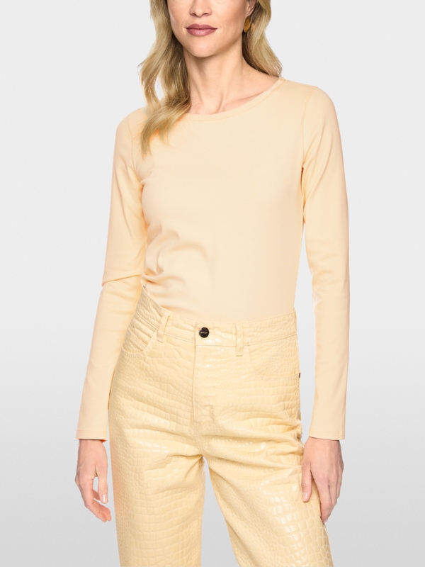 Shirt with silk crew neck