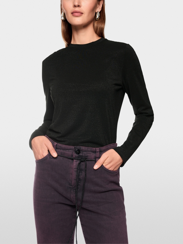 Fitted shirt with lurex