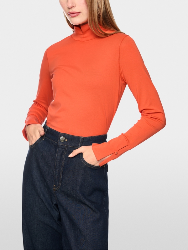 Basic shirt with stand-up collar