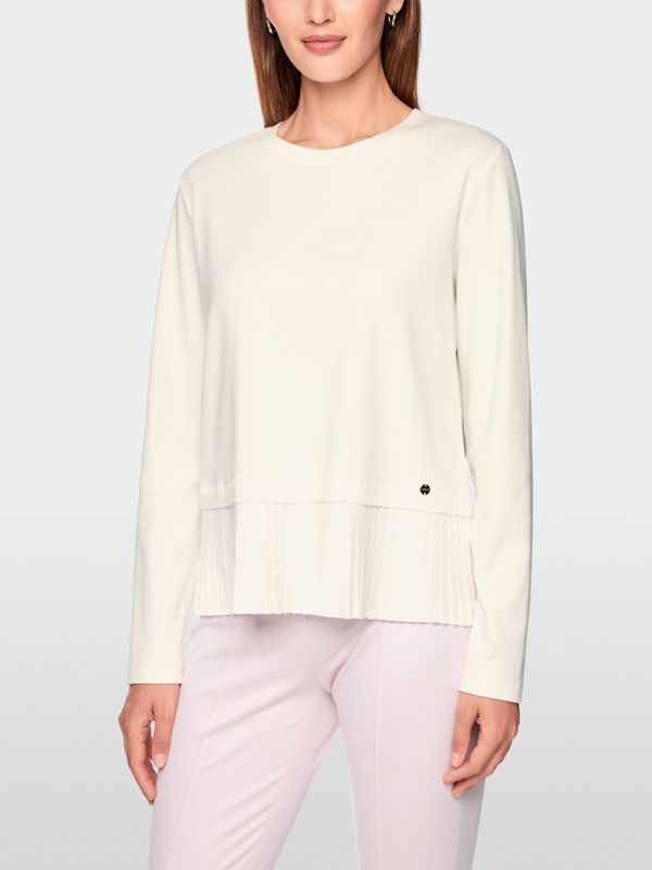 Shirt with pleated flounce detail