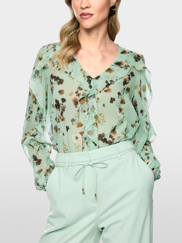 Blouse à fleurs avec volants