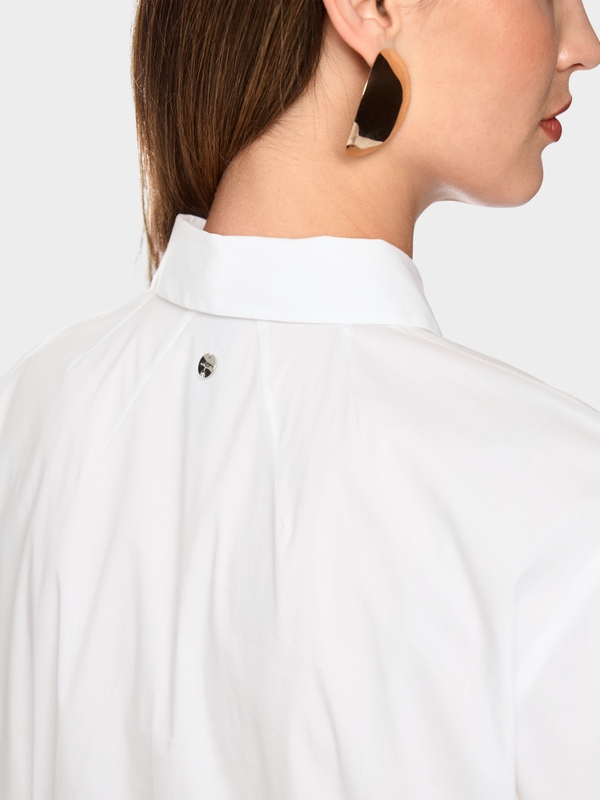 Stretch cotton blouse with seam details