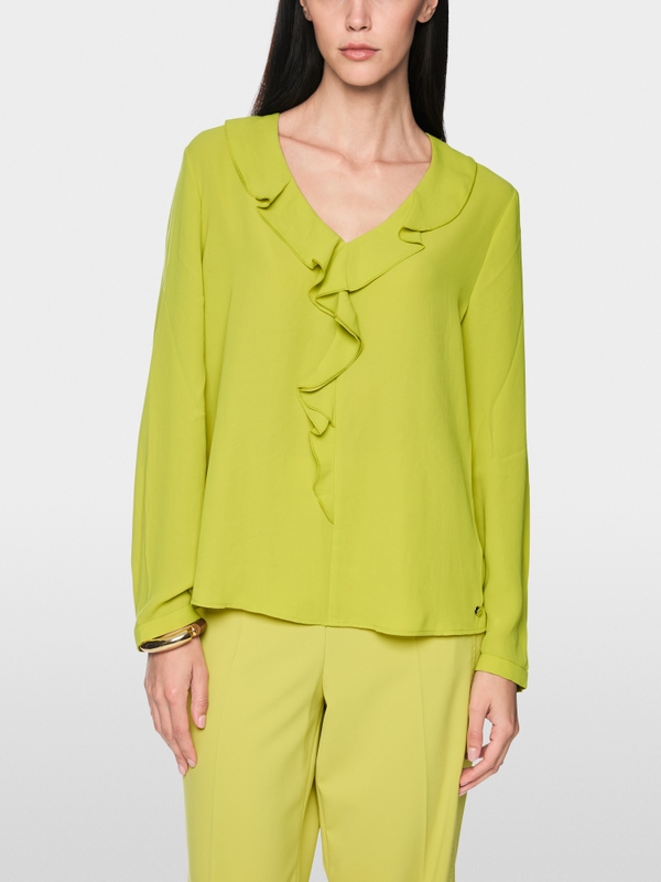 Blouse with flounces