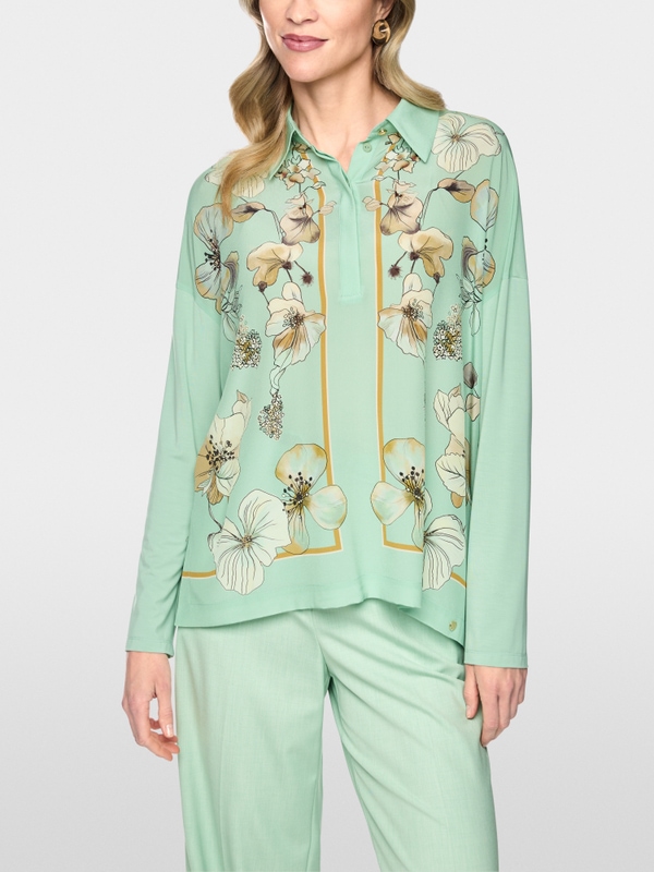 T-shirt chemise en mélange de matières
