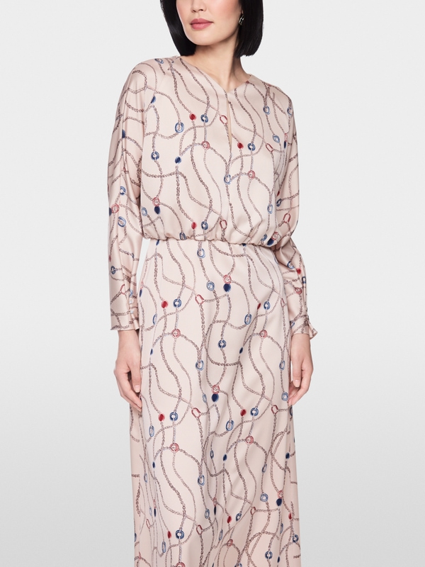 Midi dress with chain print