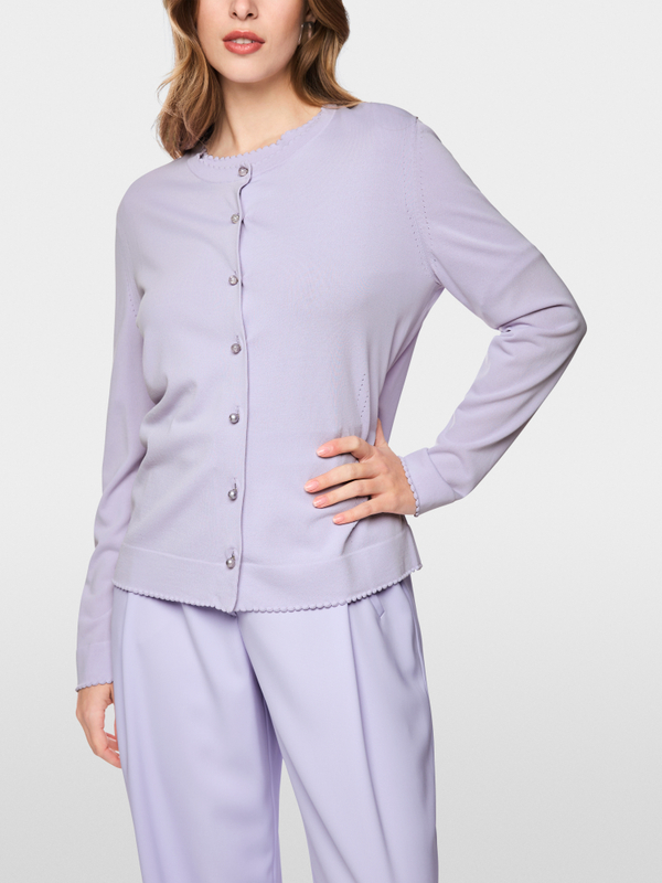 Cardigan ajouré avec boutons en cristal