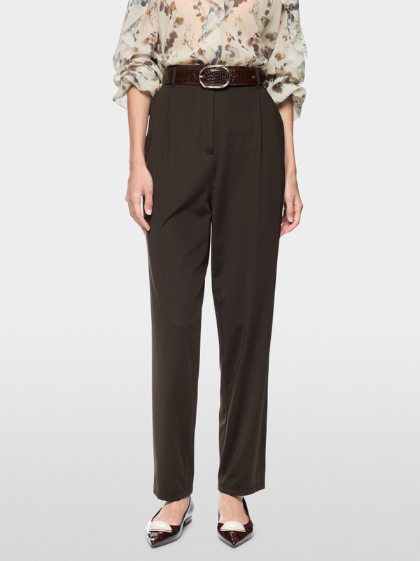 FAQUS feminine fit fabric trousers