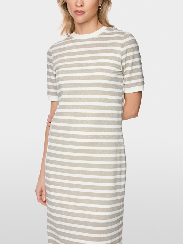 Robe double épaisseur à rayures en lurex
