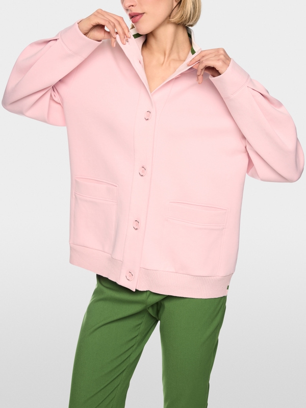 Jacket with knitted details