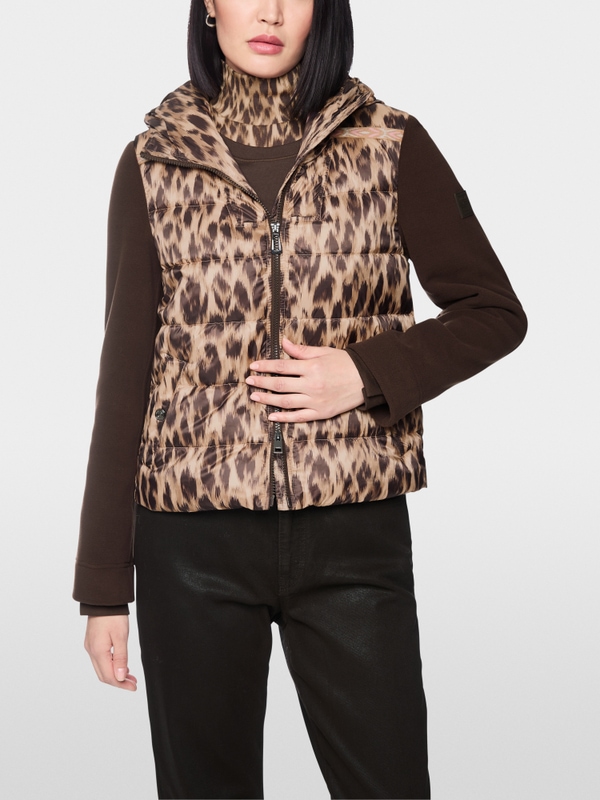 Quilted jacket with leopard print