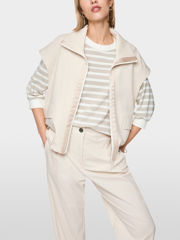 Gilet en mélange de coton à col camionneur