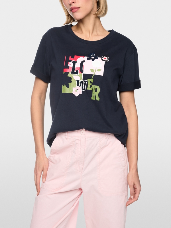 T-shirt imprimé à paillettes