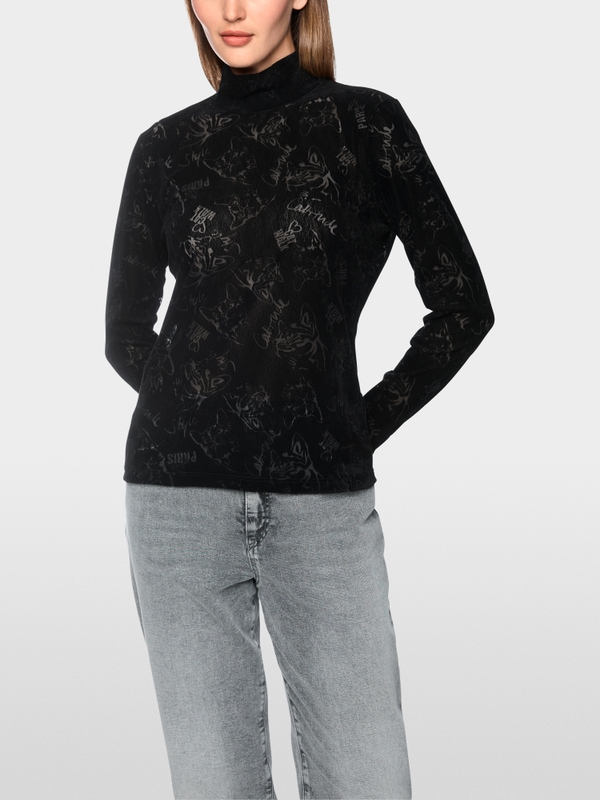 Cat-print shirt