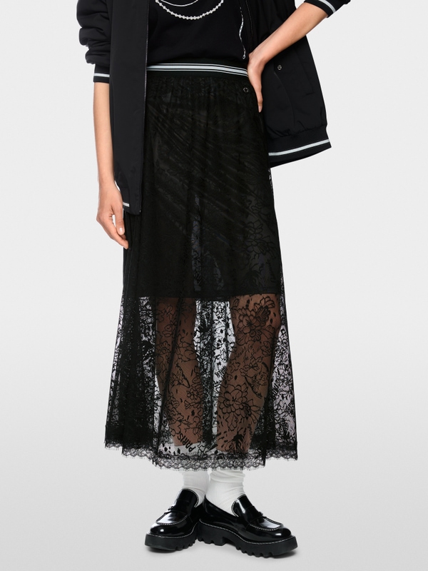 Lace midi skirt