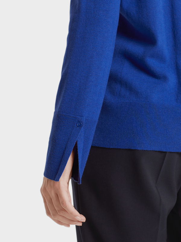 blue knit jacket