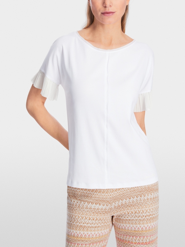T-shirt met geplisseerde armsgaten