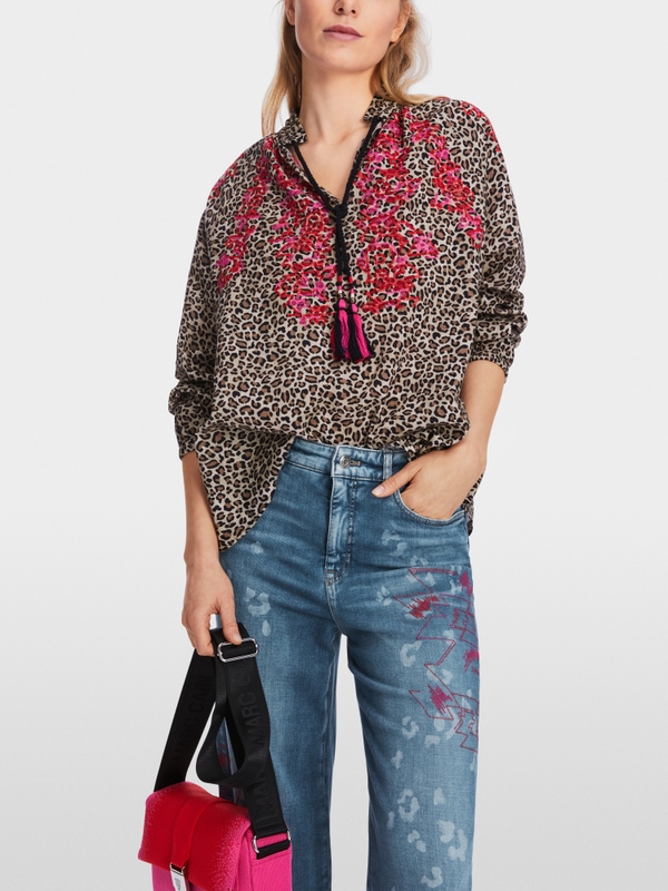 Katoenen blouse met luipaardprint