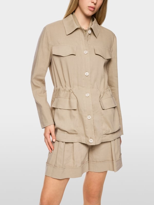 Utility-style plain shirt dress