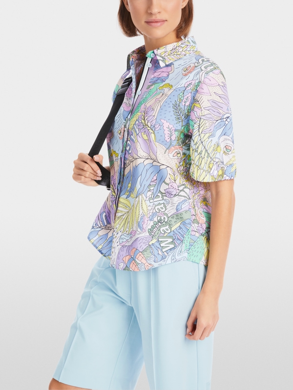 Bedruckte Bluse "Rethink Together"