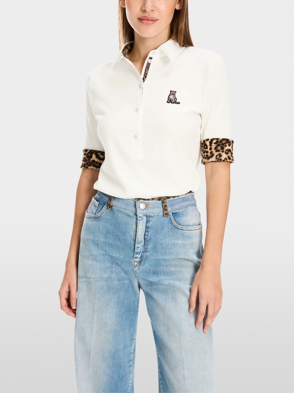 Polo uni à manches 3/4
