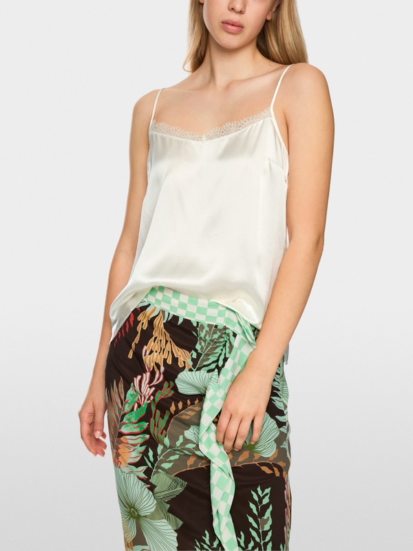 Silk top with lace