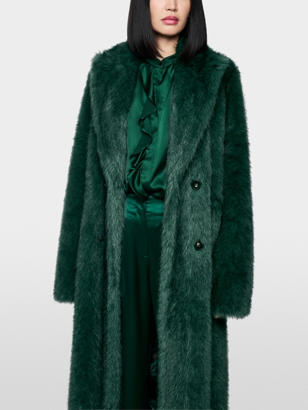 Long faux fur coat