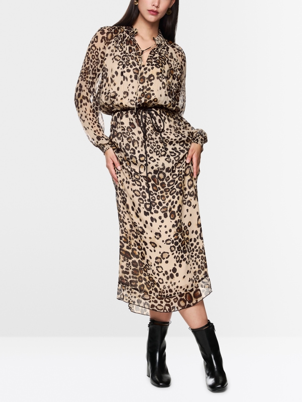 Robe longue à imprimé léopard