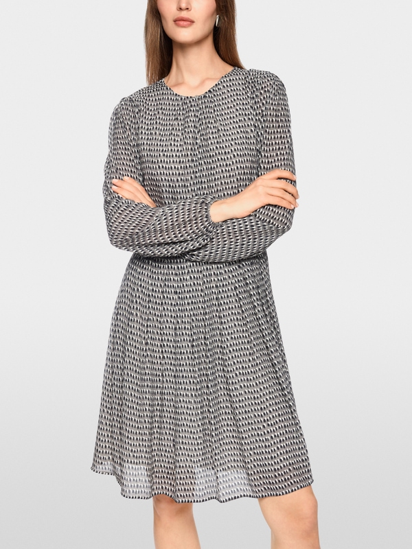 Robe en viscose mi-longue froncée