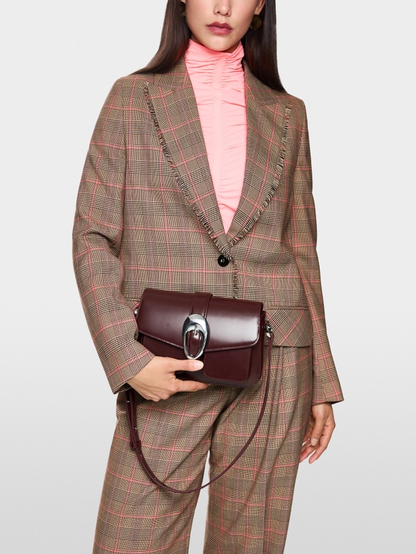 Blazer classique à carreaux avec franges