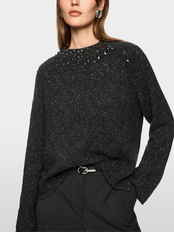 Pull en mélange d'alpaga avec détails pailletés