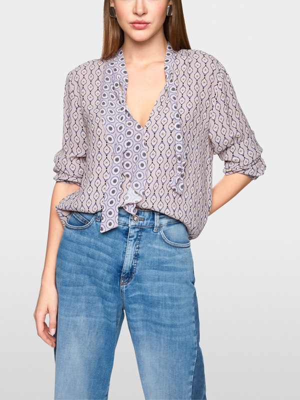 Luftige Schluppen-Bluse mit Volant