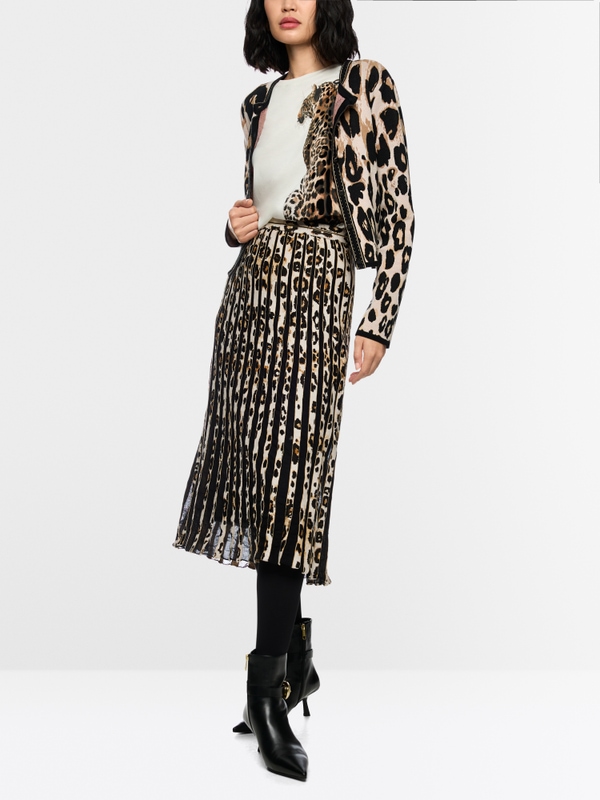 Knitted in Germany leo print maxi skirt