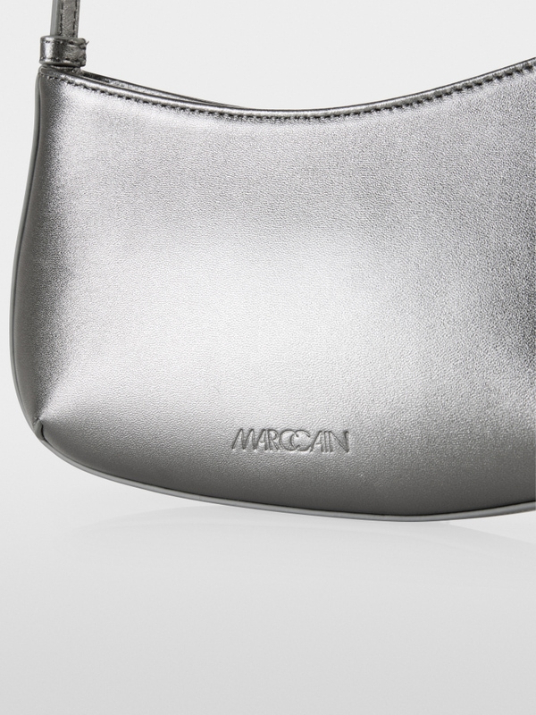 Metallic schoudertas van geitenleer