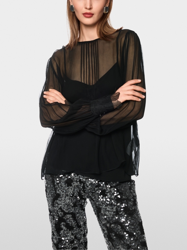 Blouse van zachte viscosecrêpe