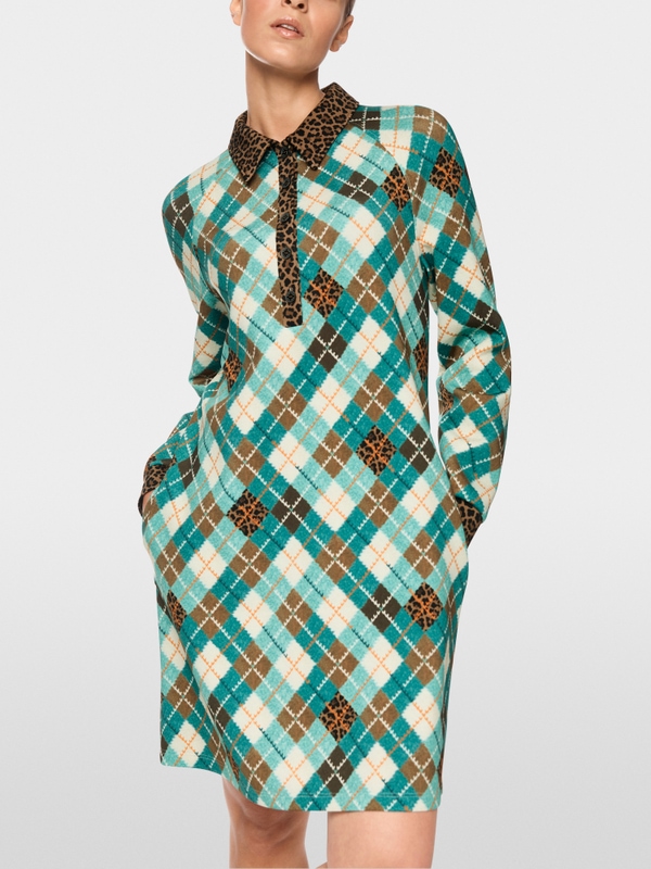Robe à motif argyle en jersey scuba