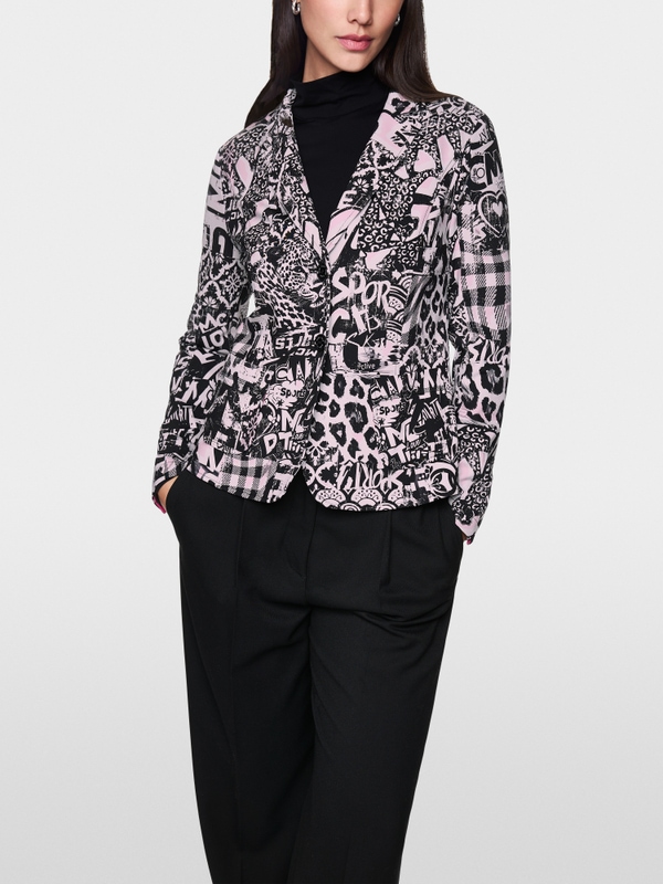 Printed blazer in scuba jersey