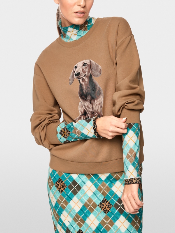 Sweatshirt met teckelprint