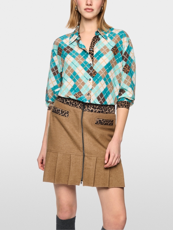 Viscose blouse with argyle pattern