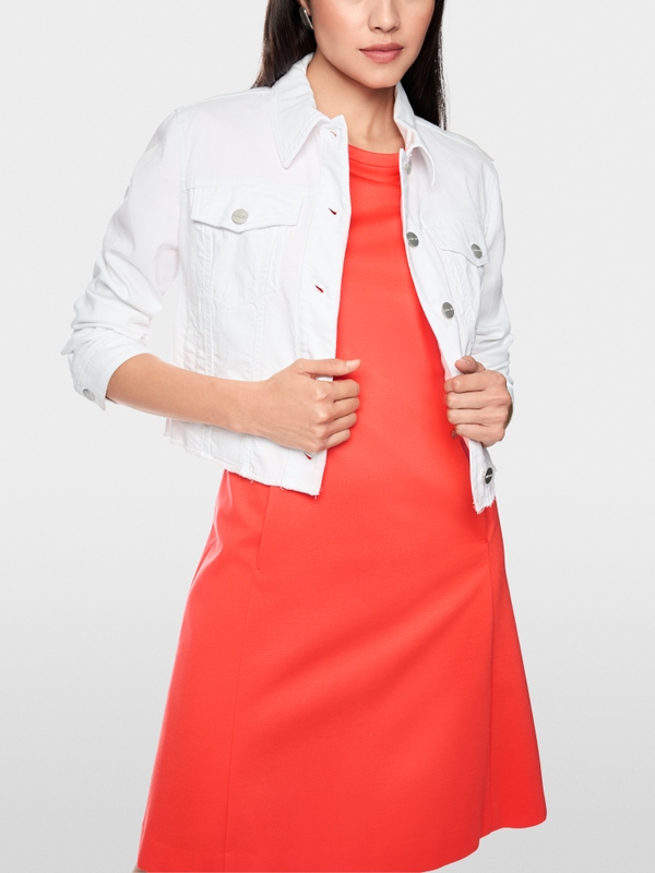 Short denim jacket in stretch cotton