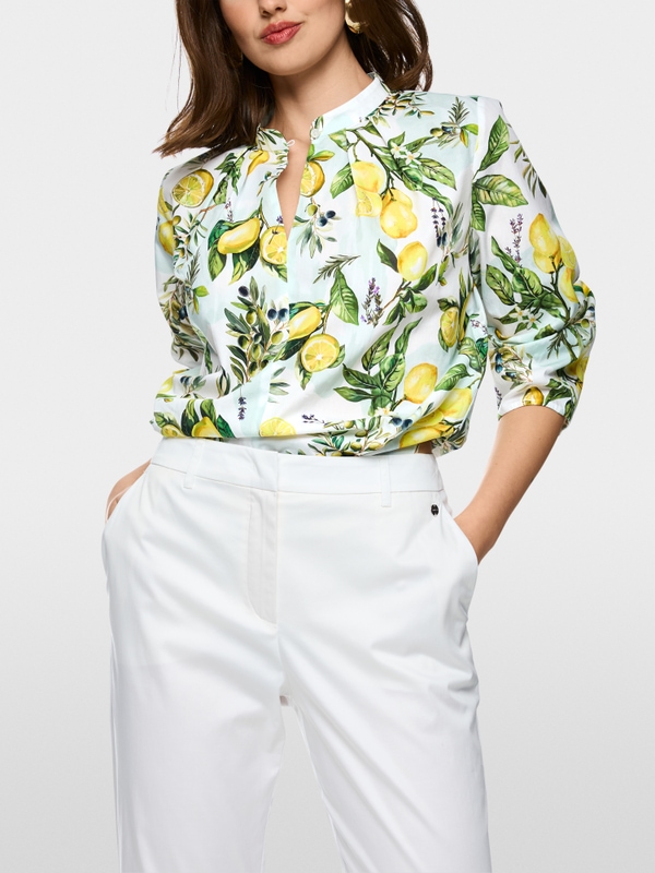 Cotton blouse with lemon print